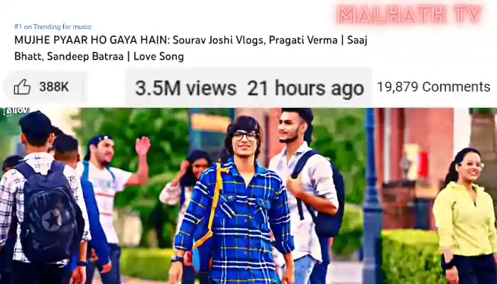 mujhe pyaar ho gaya hain sourav joshi vlogs Song 2022, love song video trending